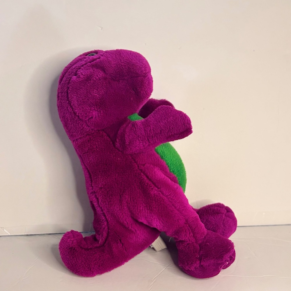 Vintage Barney Dinosaur Plush 12" Stuffed Animal Purple Green 90s Toy Stuffed - Picture 3 of 7